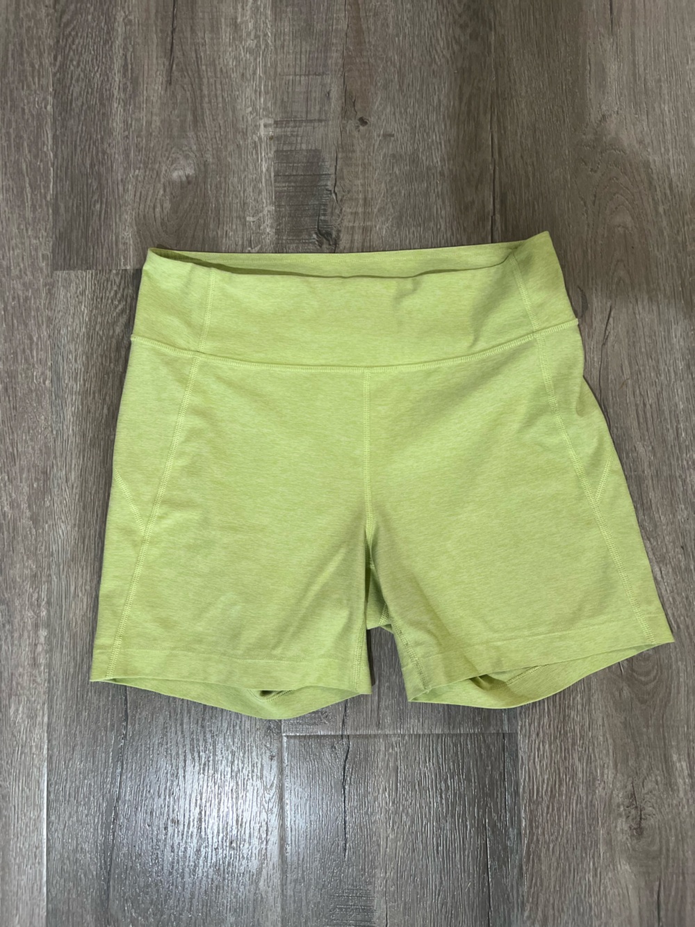 Outdoor Voices Lime Yellow High-Rise Bike Shorts